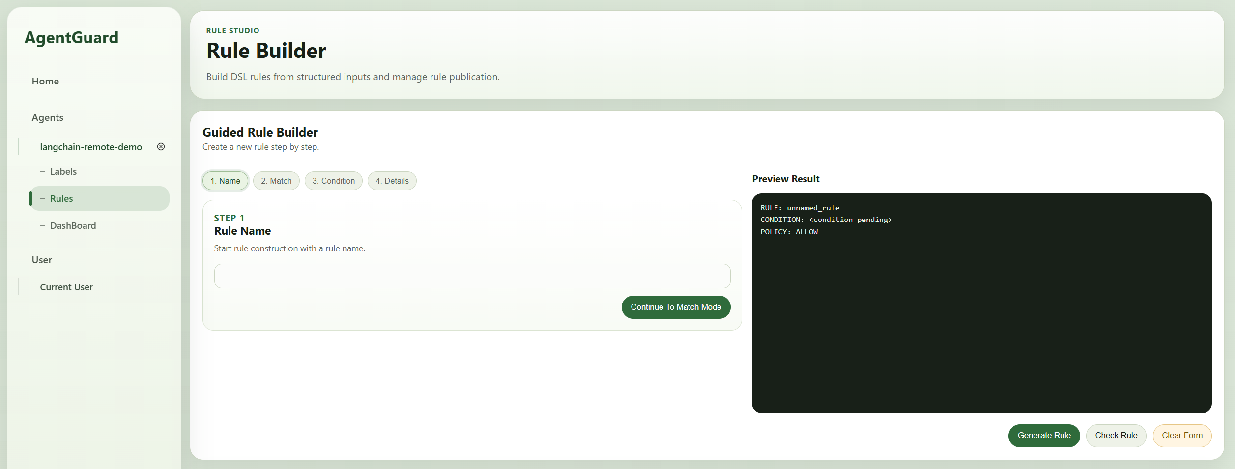 AgentGuard Community visual policy editor